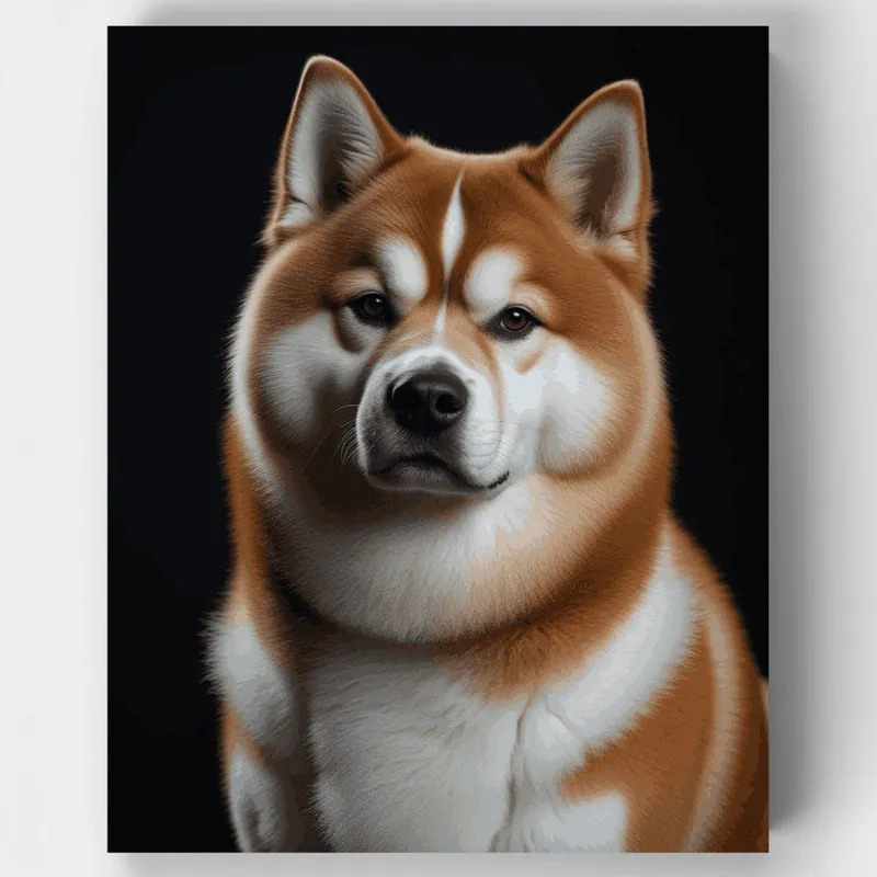 Retrato de Shiba Inu - Kit de pintar por números - Lienzo Enrollado / 24 Colores Venta Final