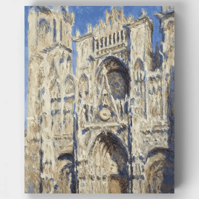 Catedral de Rouen – El Portal (Luz del Sol) - Kit de pintar por números - Lienzo Enrollado / 24 Colores Artesanal