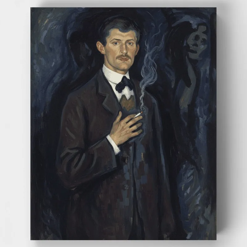 Autorretrato con un Cigarrillo - Kit de pintar por números - Lienzo Enrollado / 24 Colores Oferta