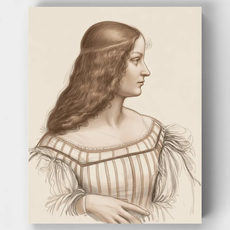 Oferta Limitada Isabella d'Este - Kit de pintar por números - Lienzo Enrollado / 24 Colores