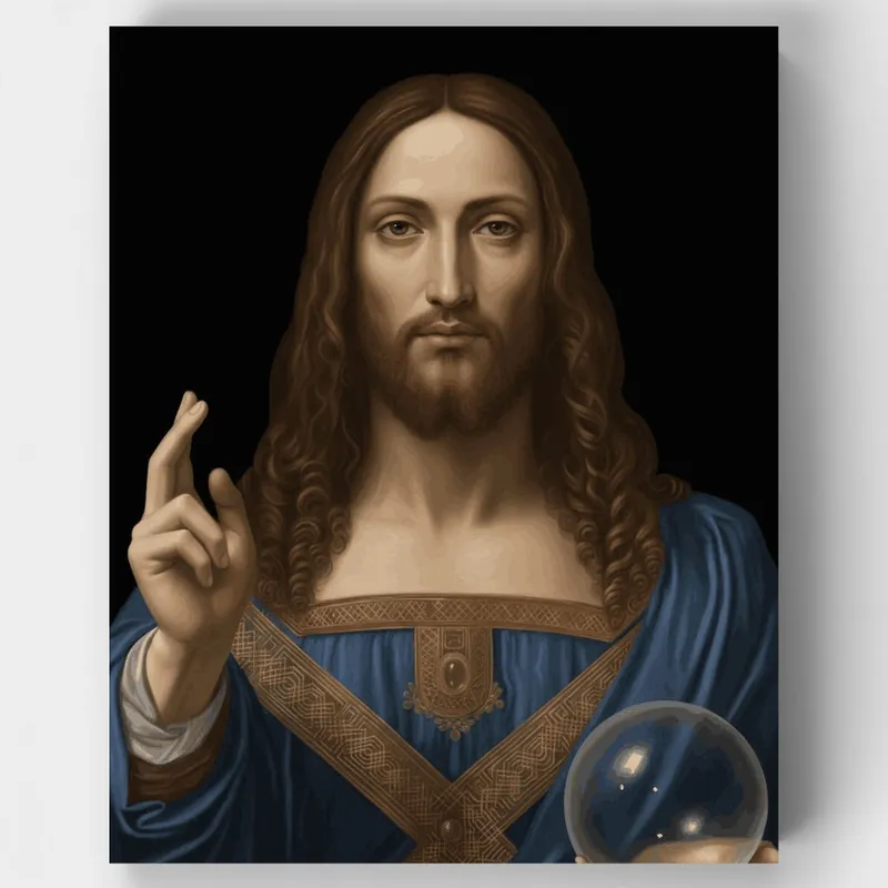 Salvator Mundi - Kit de pintar por números - Lienzo Enrollado / 24 Colores Garantía Incluida