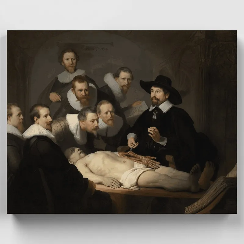 Última Versión La lección de anatomía del Dr. Nicolaes Tulp - Kit de pintar por números - Lienzo Enrollado / 24 Colores