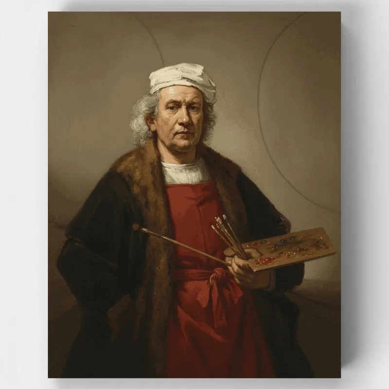 Autorretrato con dos círculos - Kit de pintar por números - Lienzo Enrollado / 24 Colores Disponible Ahora