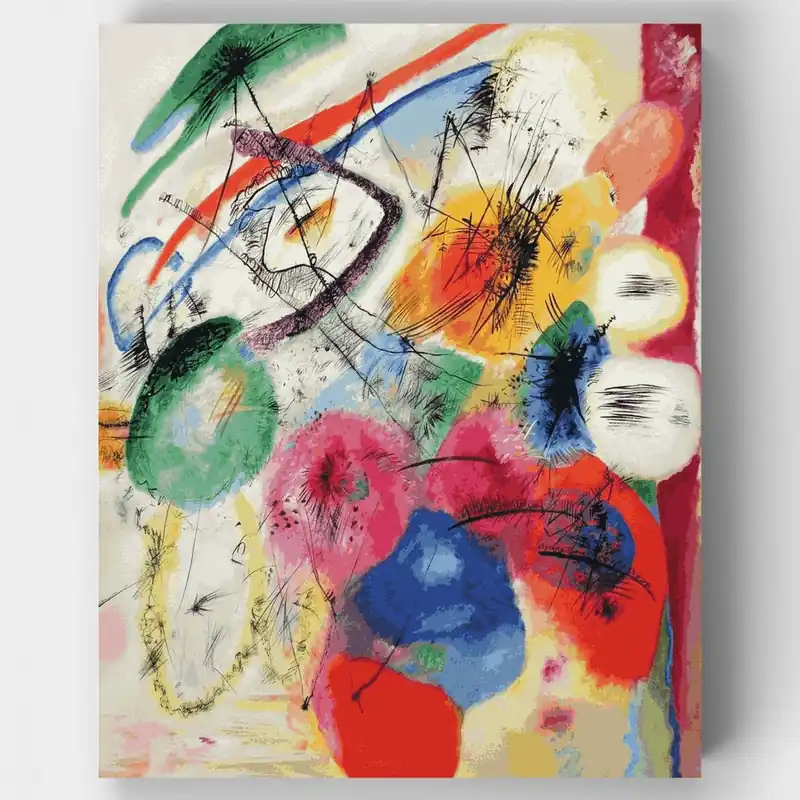 Ordenar Ahora Mismo Líneas Negras - Kit de pintar por números - Lienzo Enrollado / 24 Colores