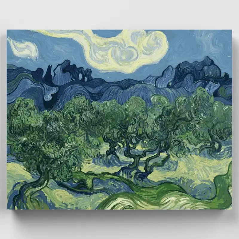 Alta Calidad Los olivos - Kit de pintar por números - Lienzo Enrollado / 24 Colores