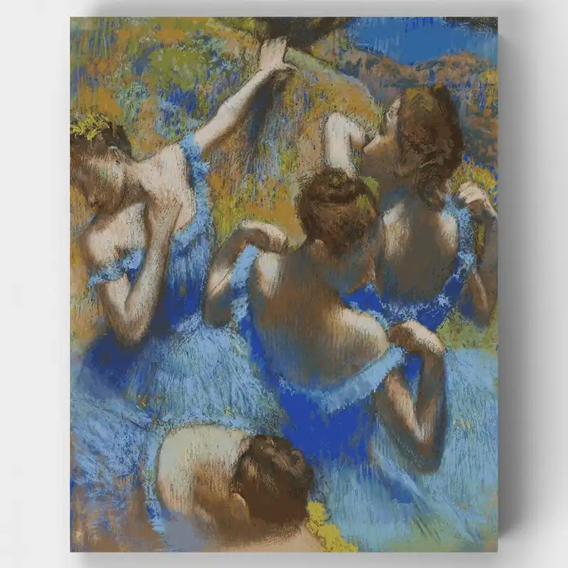 Bailarinas en Azul - Kit de pintar por números - Lienzo Enrollado / 24 Colores No Te Lo Pierdas