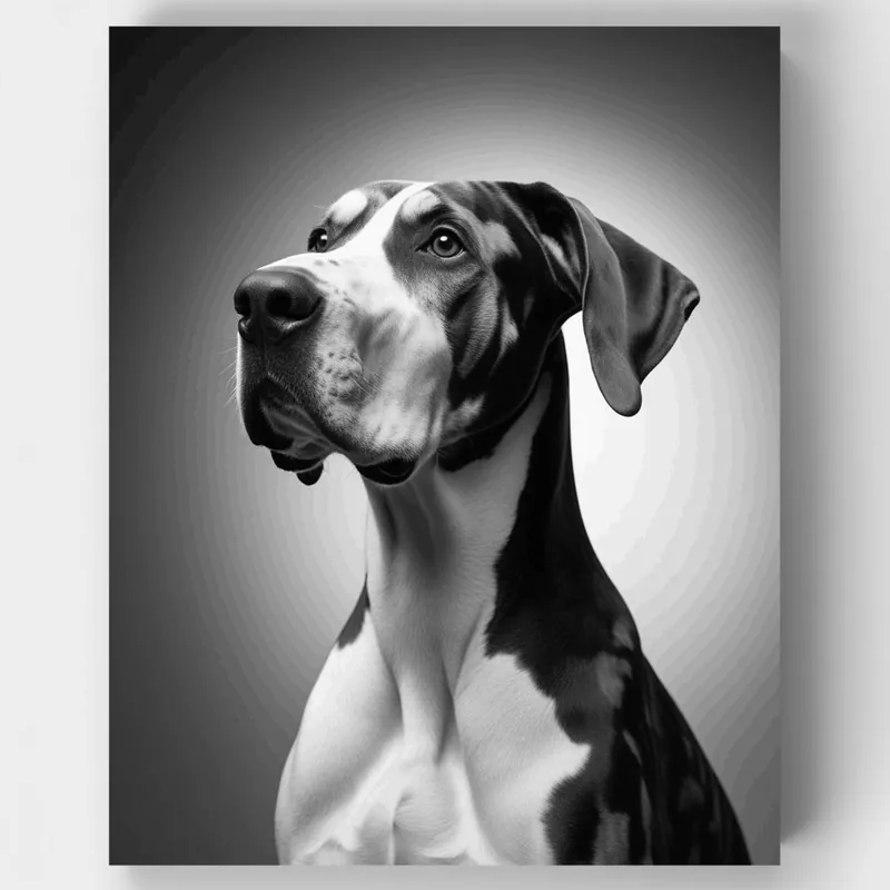 Retrato Elegante de Gran Danés - Kit de Pintar por Números - Lienzo Enrollado / 24 Colores Nuevo Modelo