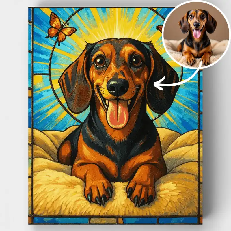 Kit de Pintar por Números de Mascota en Vitral - Lienzo Enrollado / 24 Colores Compra Hoy