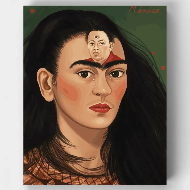 Diego y yo - Kit de pintar por números - Lienzo Enrollado / 24 Colores Pedido Al Por Mayor