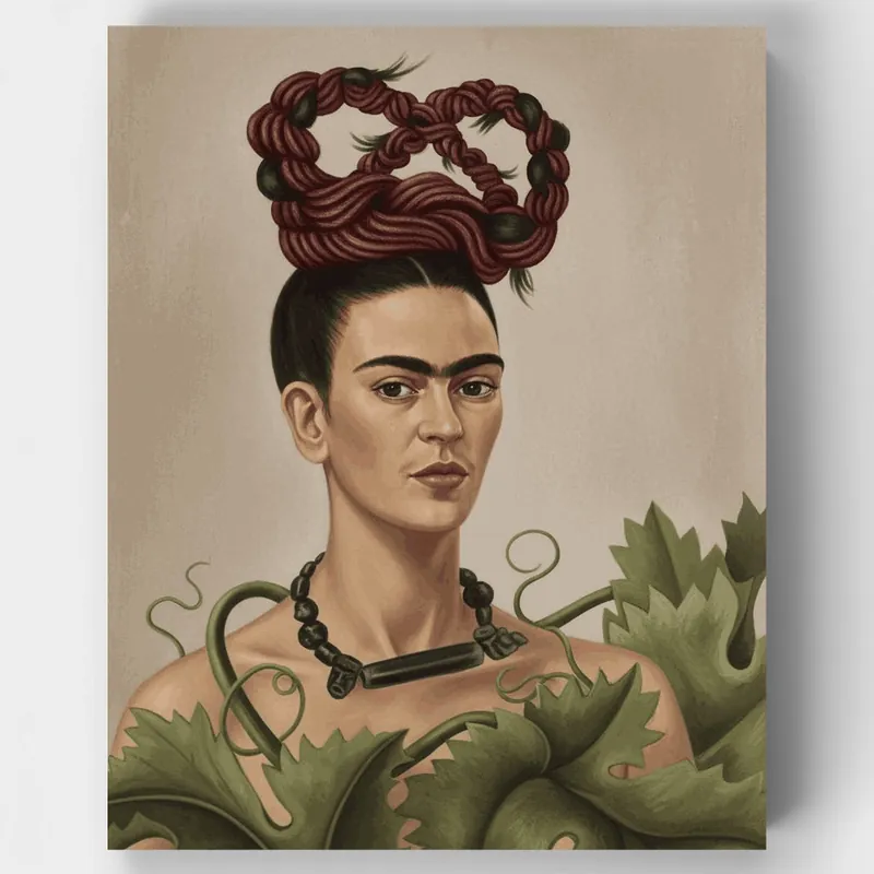 A Buen Precio Autorretrato con Trenza - Kit de pintar por números - Lienzo Enrollado / 24 Colores