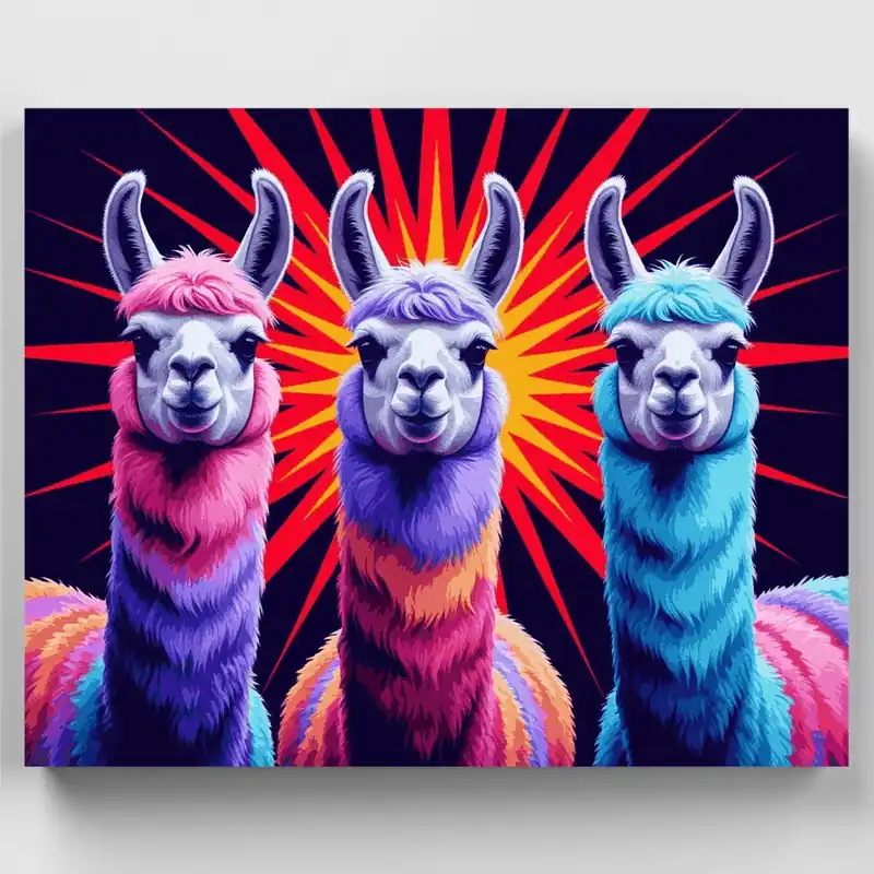 Barato Trío de Llamas Vibrantes - Kit de pintar por números - Lienzo Enrollado / 24 Colores