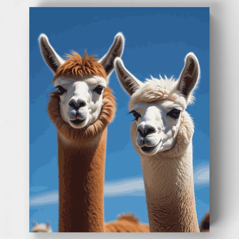 Alpacas Adorables - Kit de pintar por números - Lienzo Enrollado / 24 Colores Oferta Flash