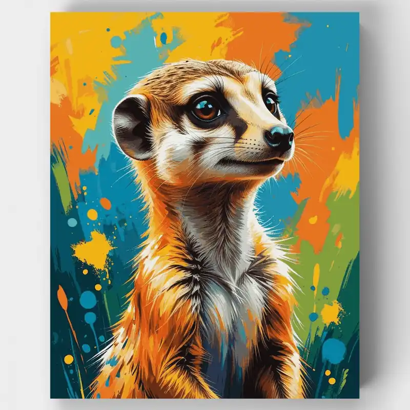 Suricata - Kit de pintar por números - Lienzo Enrollado / 24 Colores Envío Inmediato