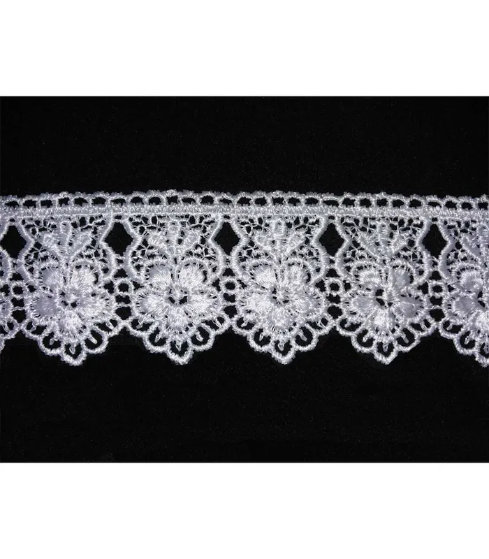 Puntilla de Guipur - Ancho 4cm - 2 colores - Pieza de 8 metros - Blanco Envío Gratis