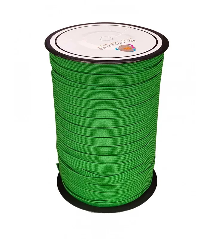 Goma Trenza Elástica - 6mm - Verde Andalucía - Rollo 100 metros Marca Reconocida
