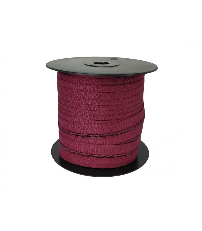 Gran Oferta Rollo 25 Mts Cremallera - Malla 3 (2,5 cm ancho) - Color Granate