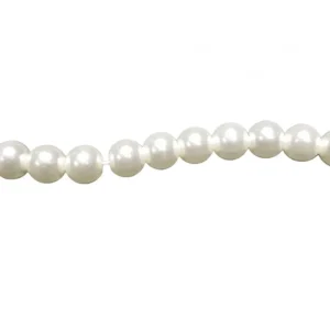 Abalorio de Cristal Perlado - Varias medidas y colores - Blanco Perlado Hecho A Mano