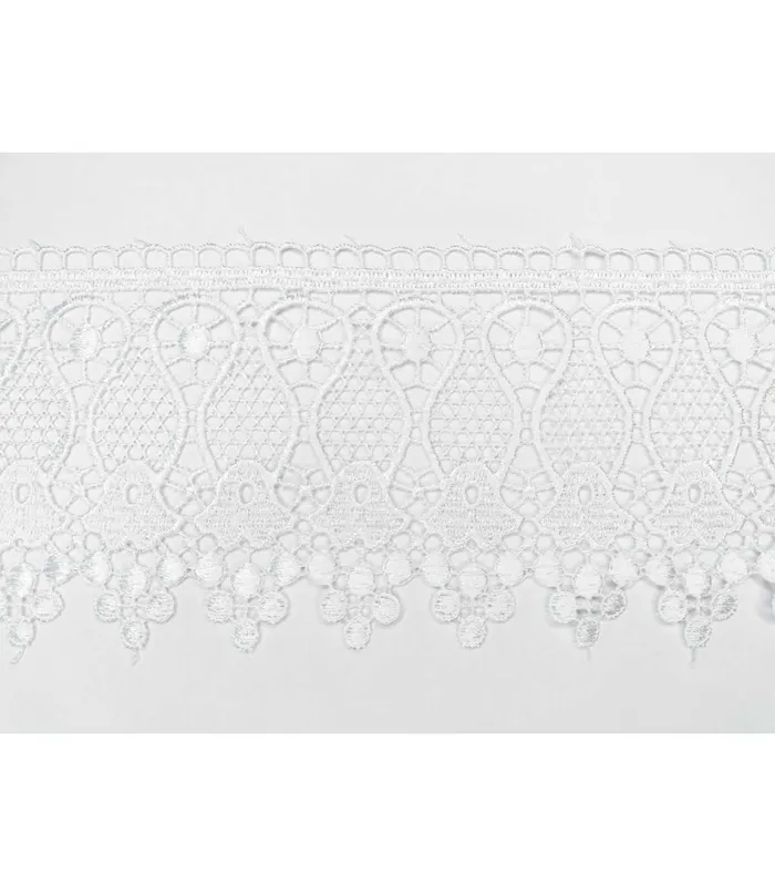 Puntilla de Guipur - Ancho pieza 9,5cm - 4 Colores - Pieza de 8,5 metros - Blanco Directo De Fábrica