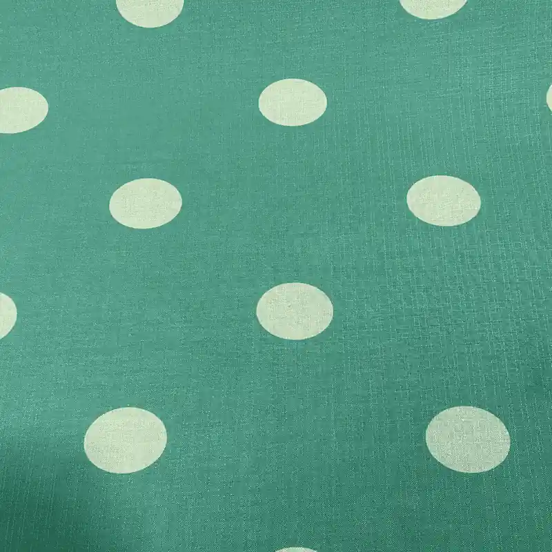 Garantía Incluida Tela de Lino Bicolor Verde Agua con Lunares (Ancho 1.50m)