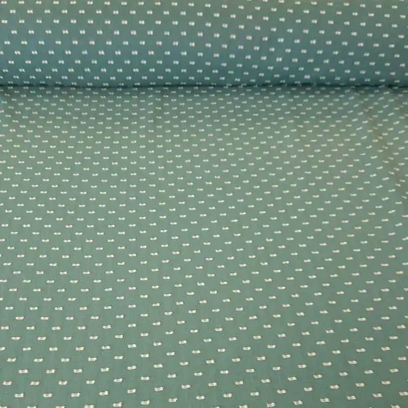 Última Oportunidad Tela de Popelín Aguamarina Algodón Plumetis Mariposa Blancos (ancho 1,50M)