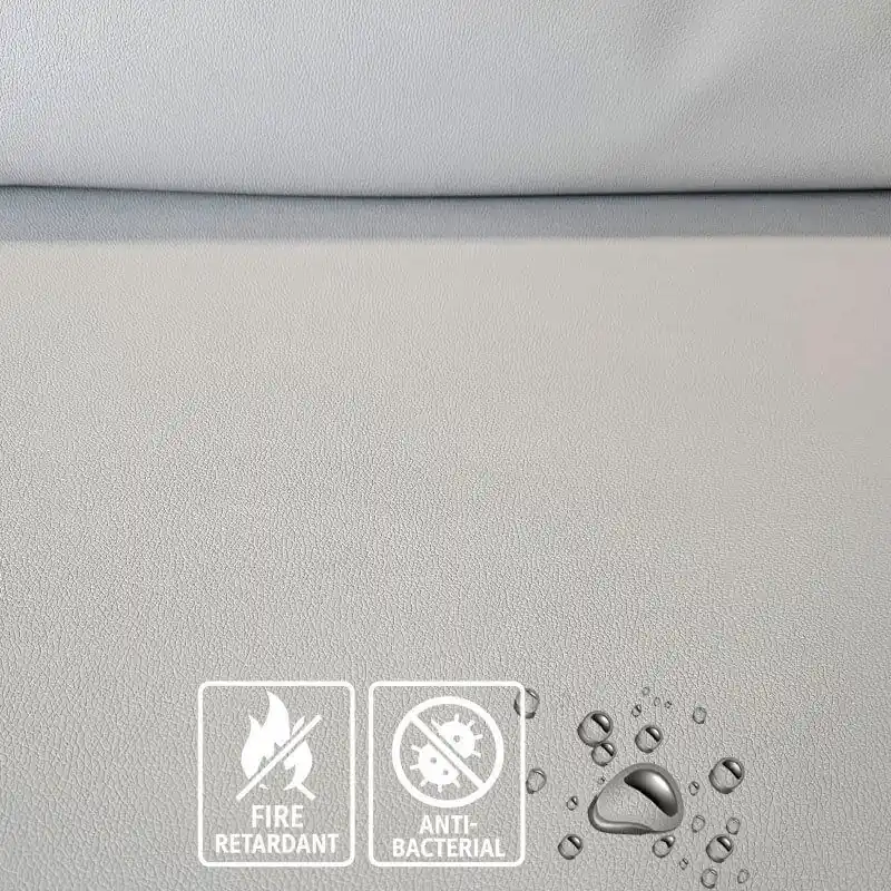 Bestseller Tela de Polipiel Ignífuga y Antibacteriana Gris Claro (ancho 1,40M)