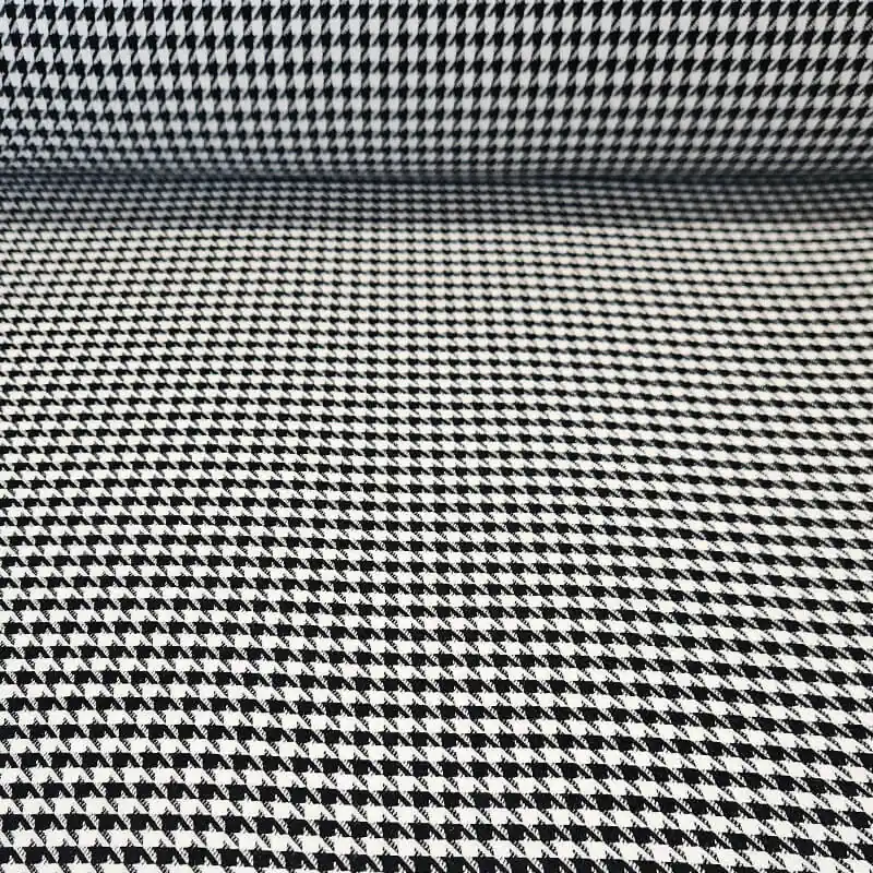 Garantía De Devolución De Dinero Tela de Blanca de Pata de Gallo Negra Pequeña (ancho 1,45M)