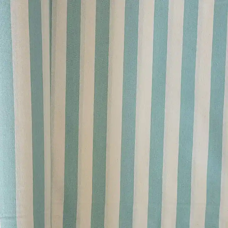 Premium Tela de Lona Cruda Tejida Raya Ancha Verde Agua (ancho 2,80M)