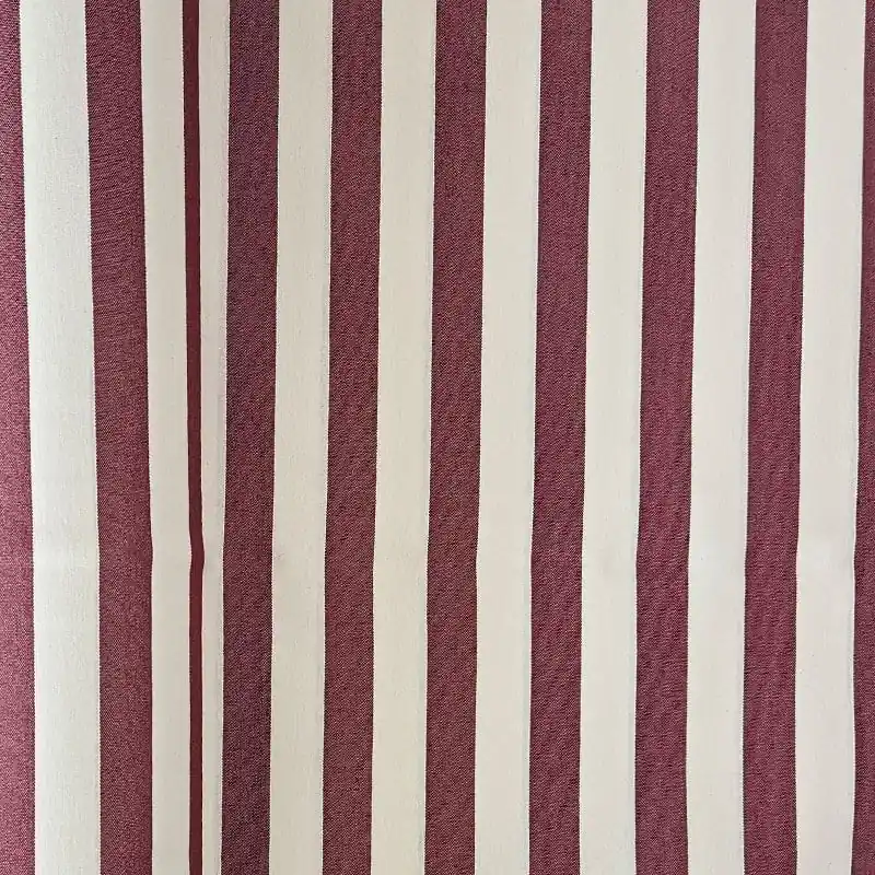 Oferta Flash Tela de Lona Cruda Tejida Raya Ancha Burdeos (ancho 2,80M)