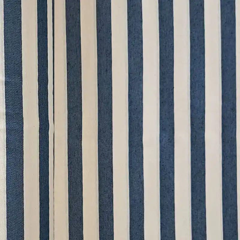 Stock Limitado Tela de Lona Cruda Tejida Raya Ancha Azul Tejano (ancho 2,80M)