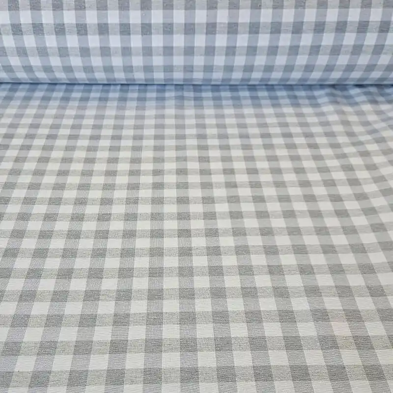 Tela de Lona Cruda Tejida Vichy Gris Medio (ancho 2,80M) Garantía Incluida