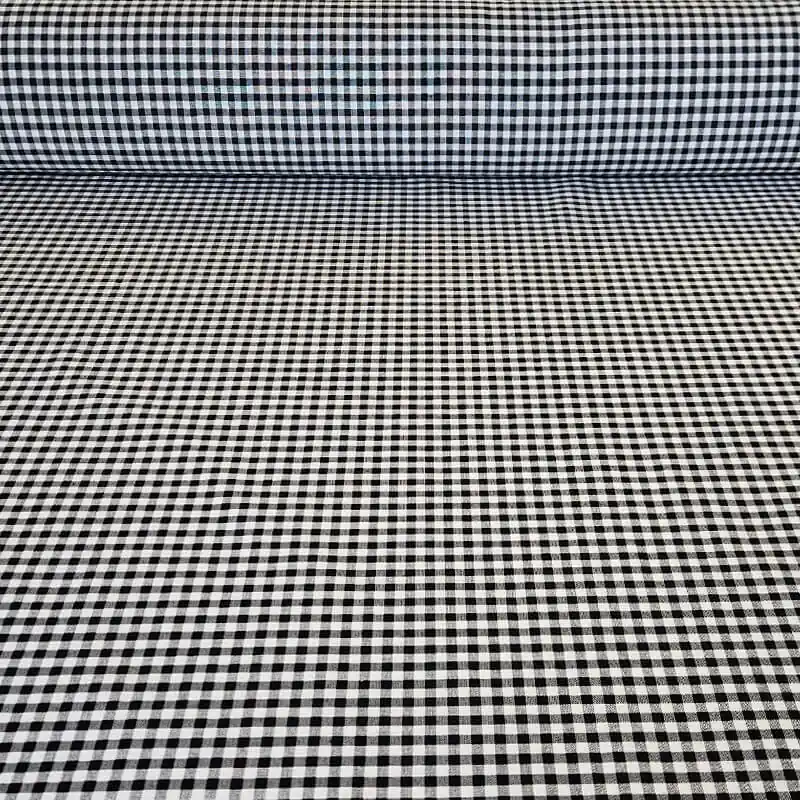 Mejor Calidad Tela de Lona Cruda Tejida Vichy Negro Pequeño (ancho 2,80M)