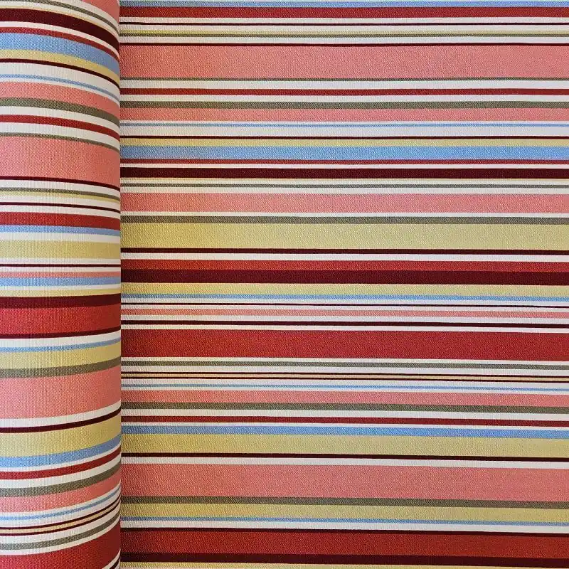 Moderno Tela de Loneta Estampada Half Panamá Rayas Colores (ancho 2,80M)