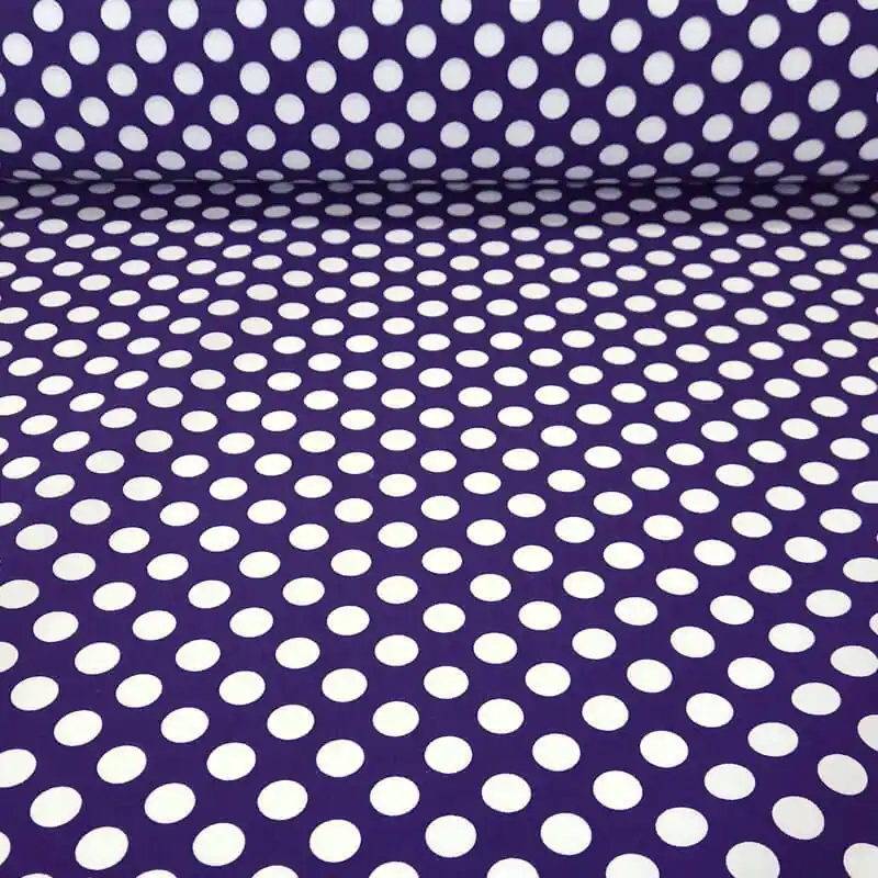 Tela de Popelín Morada Lunar Blanco 1,5cm (ancho 1,60M) Bestseller