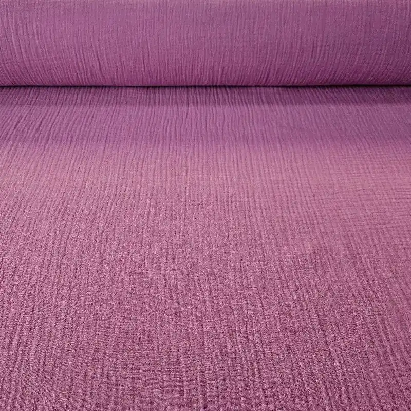 Tela de Doble Gasa Bambula Malva (ancho 1,30M) Alta Calidad