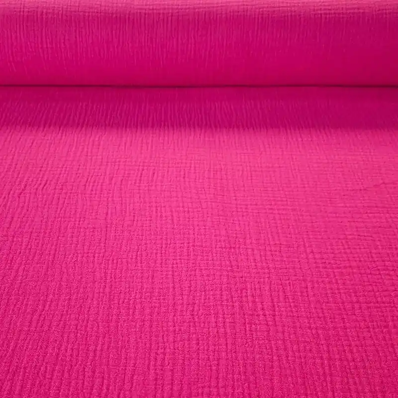 Tela de Doble Gasa Bambula Fucsia (ancho 1,30M) Pedido Al Por Mayor