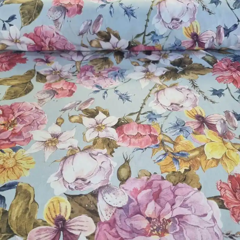 Tela de Popelín Algodón Celeste Cretona (ancho 1,50M) Mayoreo