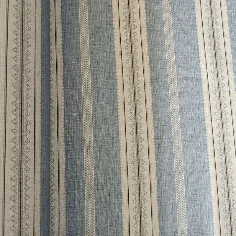 Tela de Loneta Estampada Half Panamá Beig y Azul Rayas (ancho 2,80M) Envío Internacional