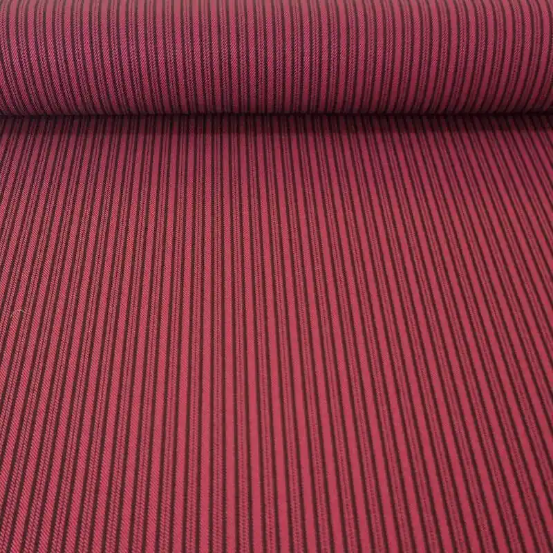 Alta Calidad Tela de Patén Campera Rayas Burdeos (ancho 1,50M)