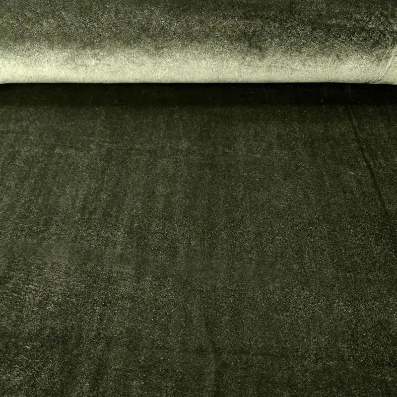 Artesanal Tela de Terciopelo Verde Kaki con Lycra (ancho 1,50M)