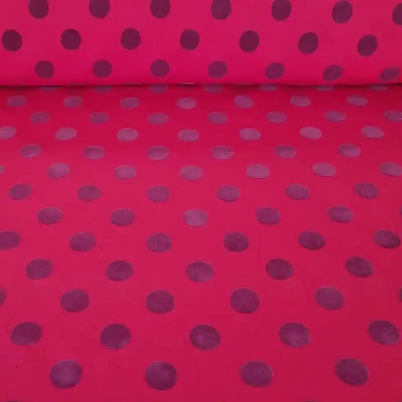 Tela de Stretch Fucsia Lunar Buganvilla 2cm Flocado Terciopelo (ancho 1,50M) Envío Exprés