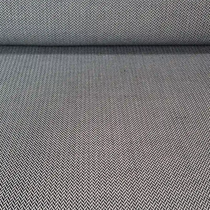 Precio De Fábrica Tela de Espiga Blanco y Negro (ancho 1,40M)