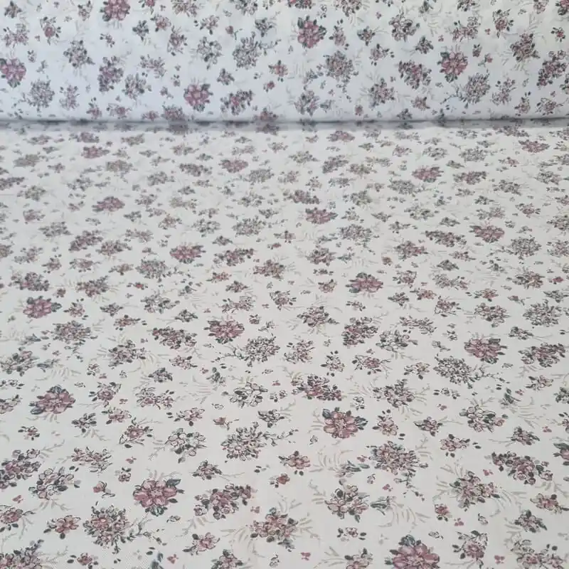 Tela de Viella estampada Florecillas Malvas 100% algodón (ancho 1,50M) Venta Final