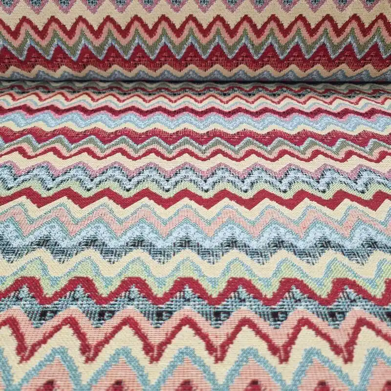 Nuevo Modelo Tela de Gobelino Zig Zag Tonos Pastel (ancho 2,80M)