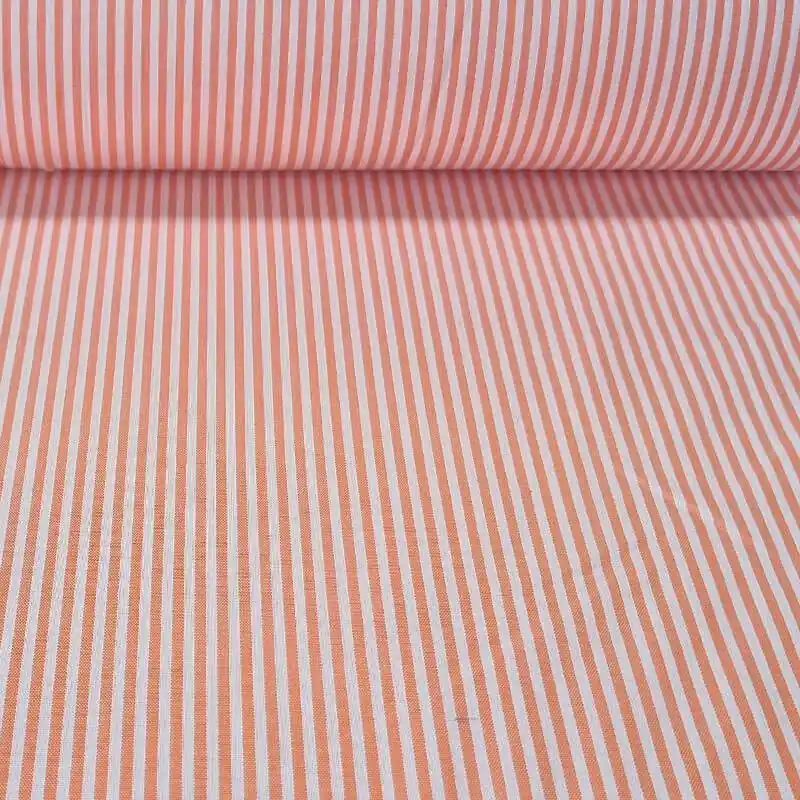 Tela de Vichy Rayas 3mm Naranja (ancho 1,60M) Pedido Al Por Mayor