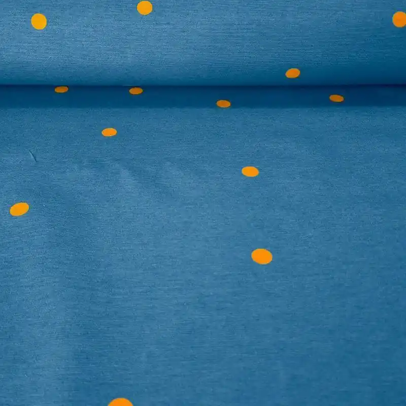 Ordenar Ahora Mismo Tela de Mantelería Resinada Antimanchas Azulina Lunares (ancho 1,40M)
