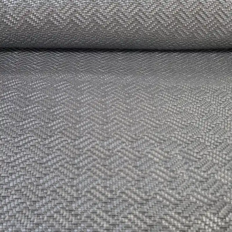 Bestseller Tela de Polipiel Trenzada Plata Oscuro (ancho 1,40M)