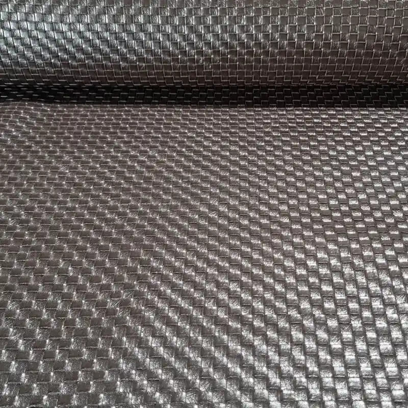 Envío Internacional Tela de Polipiel a Cuadros Marrón Chocolate (ancho 1,40M)