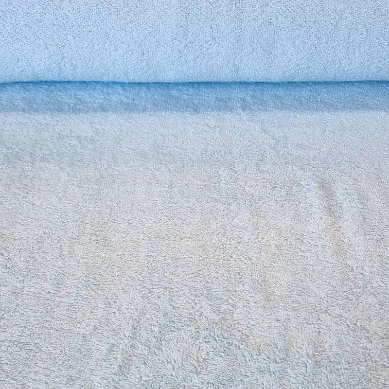 Tela de Rizo de Toalla Algodón Celeste Bebé (ancho 1,50M) Súper Precio