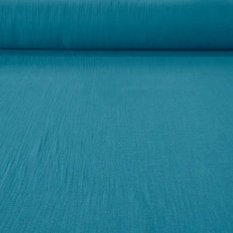 Promoción Exclusiva Tela de Doble Gasa Bambula Petróleo (ancho 1,30M)