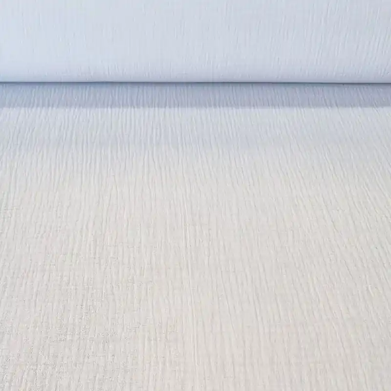 Artesanal Tela de Doble Gasa Bambula Blanco Óptico (ancho 1,30M)